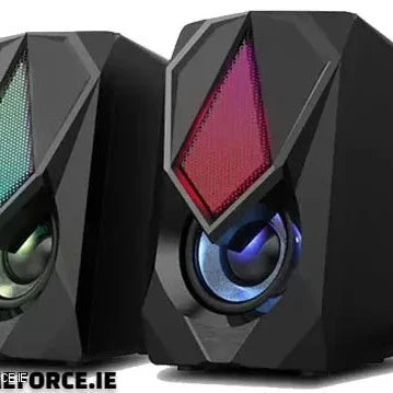 PC-LINK SCREECH-K9 GM11 Desktop/Gaming PC USB Speakers showcasing sleek design on desk