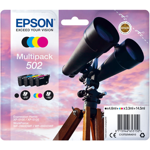 Epson Tinte 502 C13T02V64010 4er Multipack (BKMCY) bis zu 165 Seiten