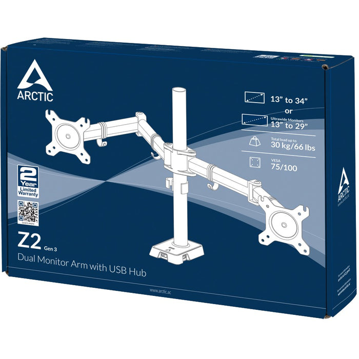 Tischhalterung für 2 Monitore bis 86cm 34" 15KG ARCTIC Z2 (Gen3)