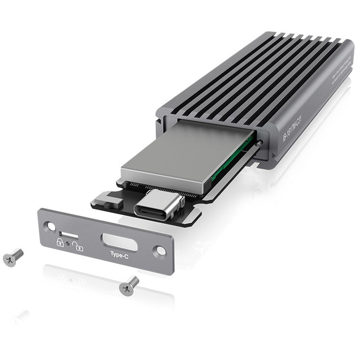 ICY BOX IB-1817M-C31 M.2 NVMe Gehäuse USB-C 3.1 M-Key Sockel Aluminium