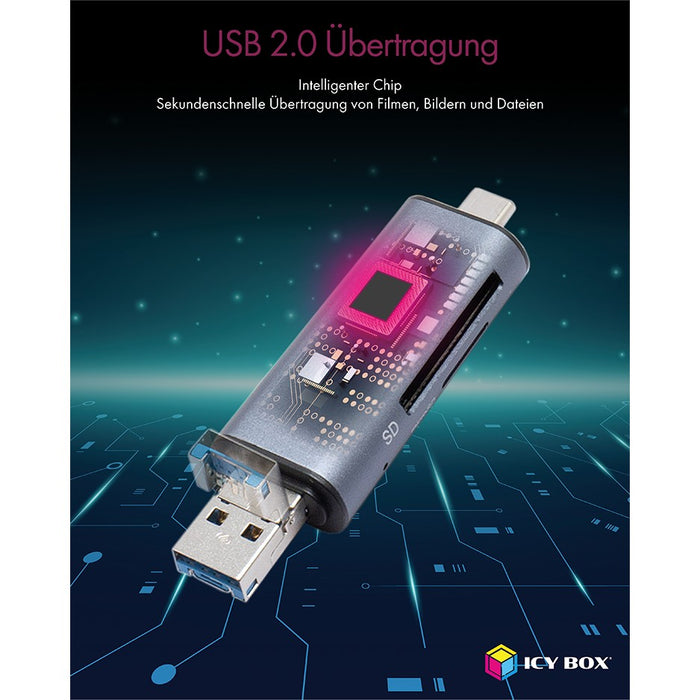 ICY BOX IB-CR200-C Multi-USB SD/MicroSD Kartenleser