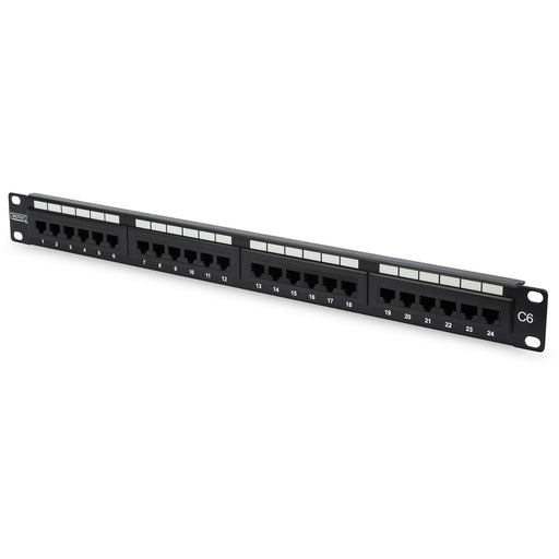 Digitus CAT6 Patchpanel 19" 1HE 24-Port Schwarz