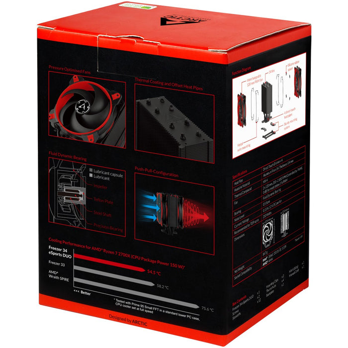 K Cooler Multi Arctic Freezer 34 eSport DUO red mit BioniX P-Lüfter |2066