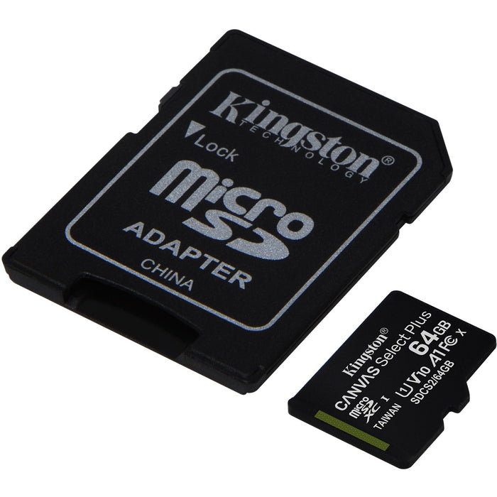 CARD 64GB Kingston Canvas Select Plus MicroSDXC 100MB/s +Adapter