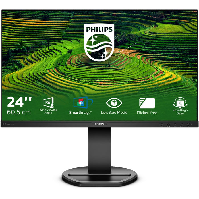 61cm/24'' (1920x1080) Philips B-Line 241B8QJEB 16:9 5ms HDMI DVI VGA DisplayPort VESA Pivot Speaker Full HD Black