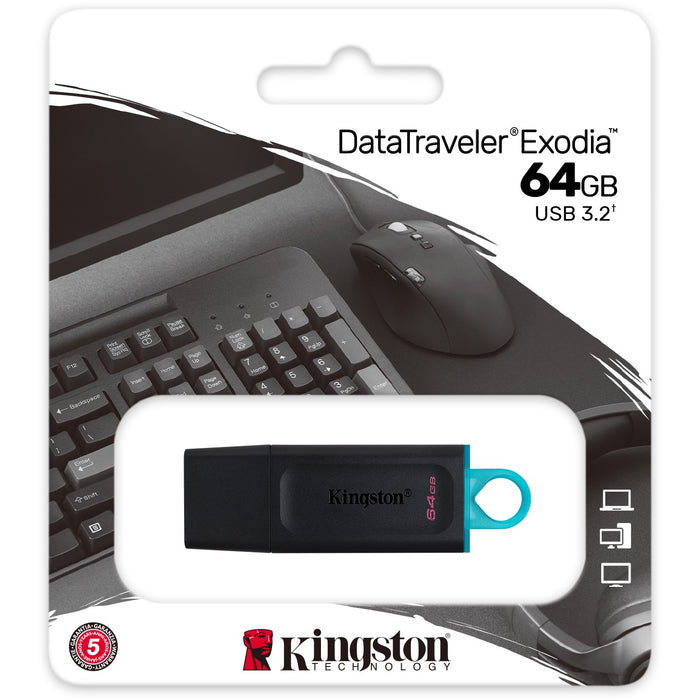 STICK 64GB USB 3.2 Kingston DataTraveler Exodia Black/Teal