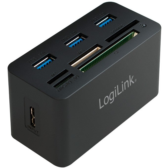 LogiLink CR0042 USB 3.0 HUB 3-Port 3x USB 3.0  All-in-One Kartenleser