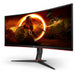 86cm/34'' (3440x1440) AOC CU34G2X/BK Gaming 21:9 1ms 144Hz 2xHDMI DisplayPort VESA WQHD Black