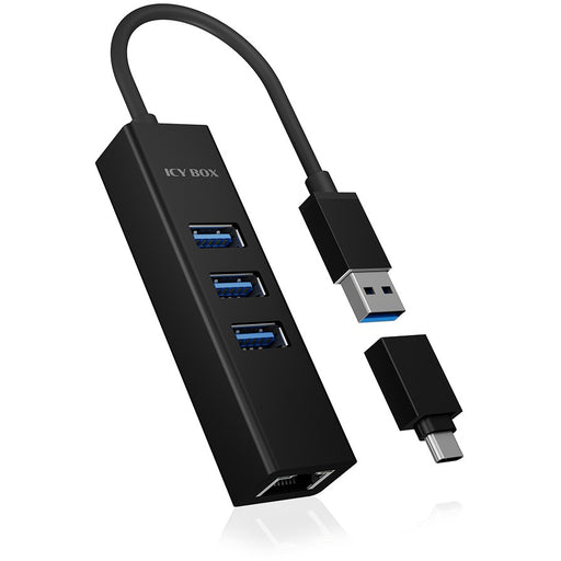 ICY BOX IB-HUB1419-LAN USB 3.0/USB-C HUB 3xUSB 3.0  1xGigabit LAN