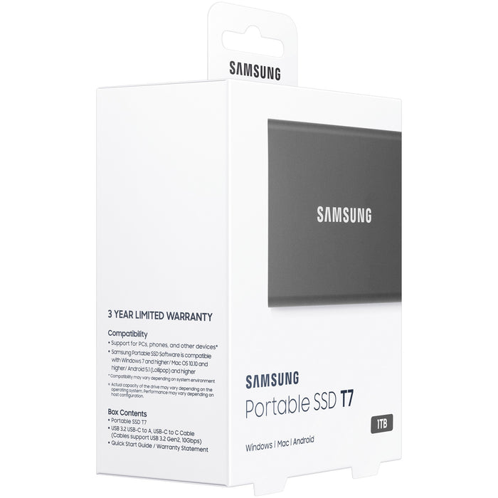 1TB Samsung Portable T7 USB 3.2 Gen2 Titan Gray retail