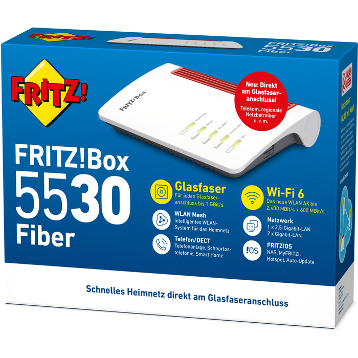 AVM Fritz! Box 5530 Fiber WLAN Router VoIP - Router - Wifi-6