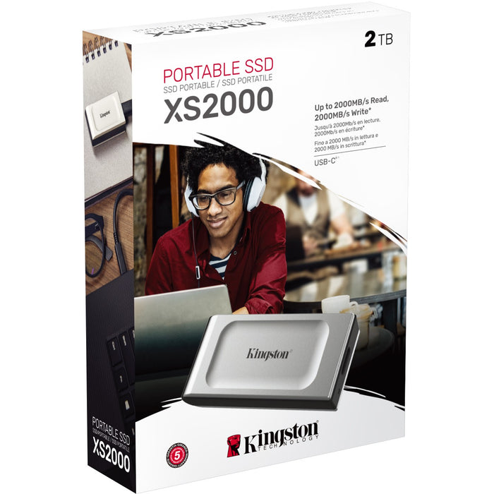 2TB Kingston XS2000 USB 3.2 Gen2 Grau