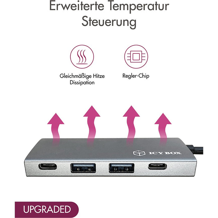 ICY BOX IB-HUB1428-C31 USB-C HUB 4-Port 2xUSB-C  2xUSB 3.1