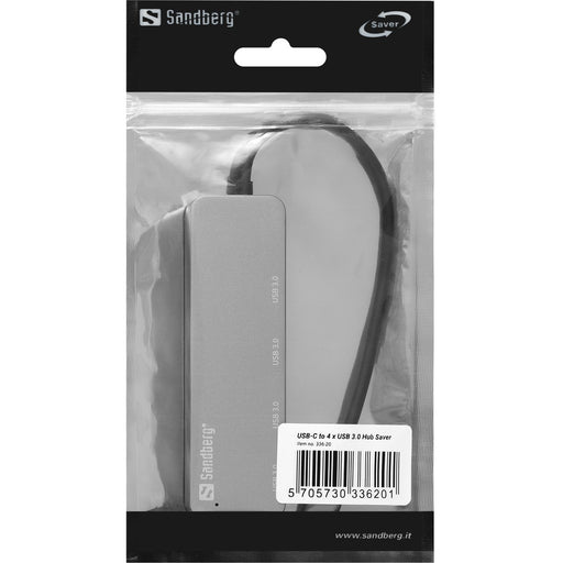 Sandberg 336-20 USB-C HUB 4-Port 4xUSB 3.0 SuperSpeed Silber