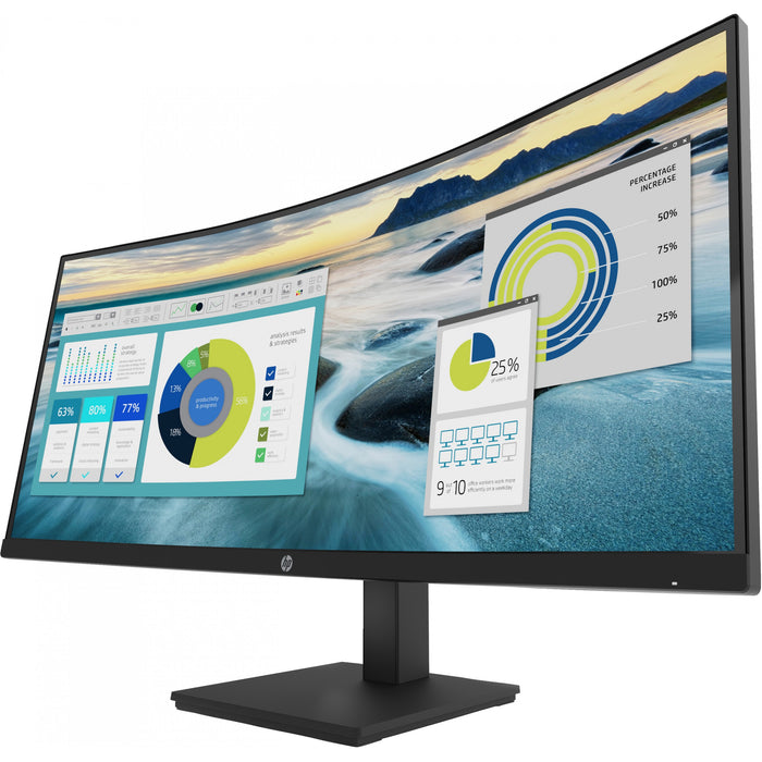 36cm/34'' (3440x1440) HP P34hc G4 Curved 21:9 5ms 60Hz HDMI DisplayPort USB-C VESA Speaker WQHD Black