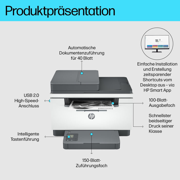 L HP LaserJet M234sdn S/W-Laserdrucker 3in1 A4 LAN ADF Duplex