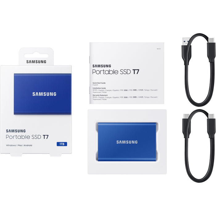 1TB Samsung Portable T7 USB 3.2 Gen2 Blue retail