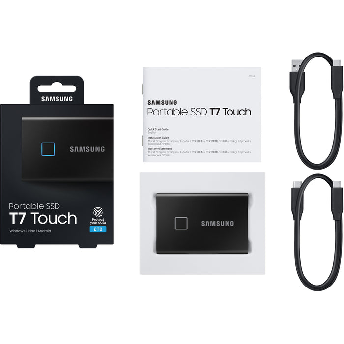 2TB Samsung Portable T7 Touch USB 3.2 Gen2 Schwarz retail