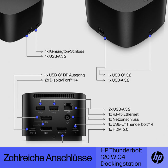 D HP ZBook Thunderbolt Dock G4 120W