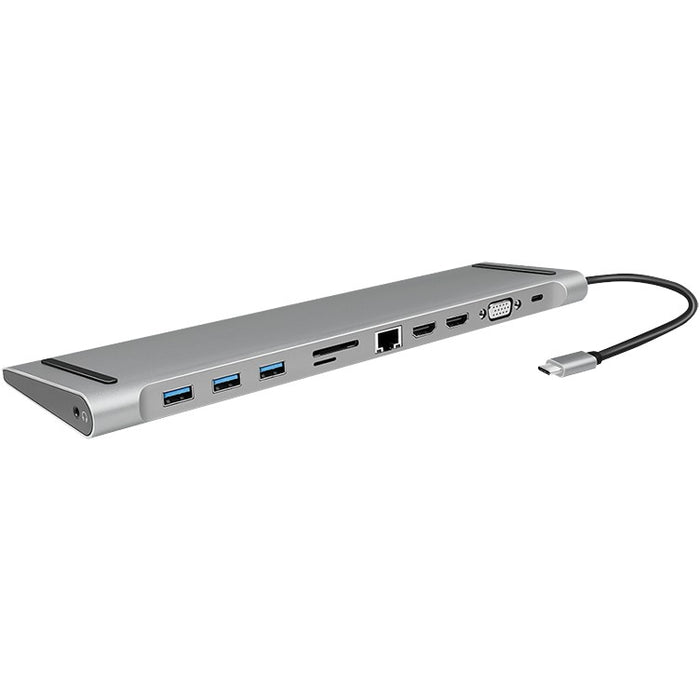 LogiLink UA0373 USB-C 11-in-1 PD 100W DockingStation Silber