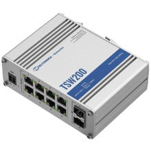 8+2P Teltonika TSW200 Industrial GSwitch 8x PoE+ (240W) 2x SFP