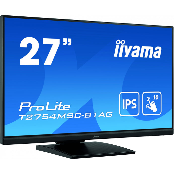 6cm/27'' (1920x1080) Iiyama ProLite T2754MSC-B1AG 16:9 FHD IPS Touch 4ms 60Hz HDMI VGA USB VESA Speaker Black