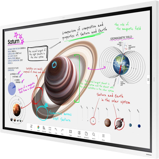 Displays - 138,68cm/55'' (3840x2160) Samsung Flip Pro WM55B 16:9 LCD HDMI DP USB-C 2channel Speaker 4K UHD MultiTouch White Gray