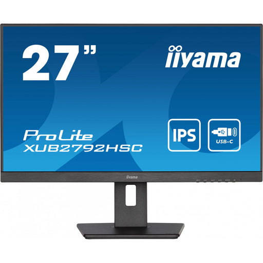 6cm/27'' (1920x1080) iiyama XUB2792HSC-B5 16:9 4ms IPS HDMI DisplayPort USB-C VESA Pivot Speaker Full HD Black