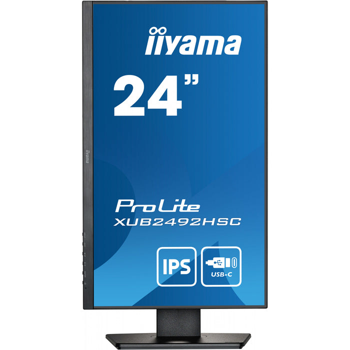 61cm/24'' (1920x1080) Iiyama XUB2492HSC-B5 16:9 4ms IPS HDMI DisplayPort USB VESA Pivot Speaker FullHD Black