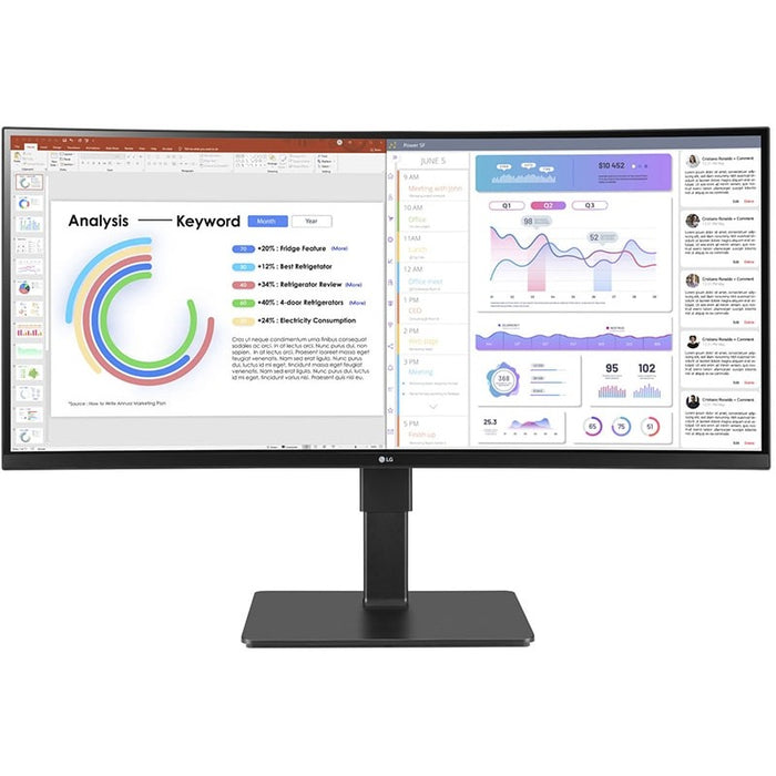 4cm/34'' (3440x1440) LG 34BQ77QC 21:9 5ms IPS HDMI USB-C UWQHD Black