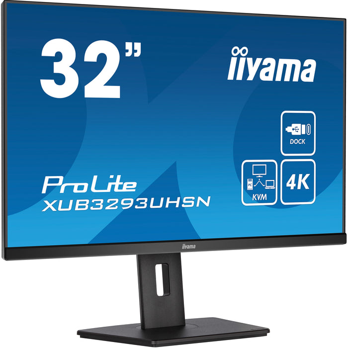 3cm/32'' (3840x2160) Iiyama LCD Business XUB3293UHSN-B5 IPS 4ms HDMI DisplayPort USB-C UHD Black