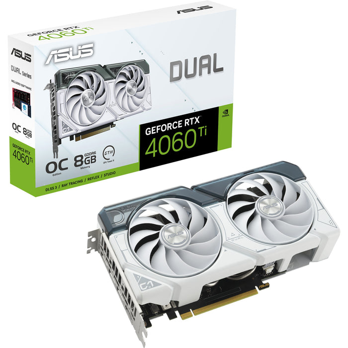 RTX 4060 Ti 8GB Asus Dual White OC GDDR6 DUAL-RTX4060TI-O8G-WHITE