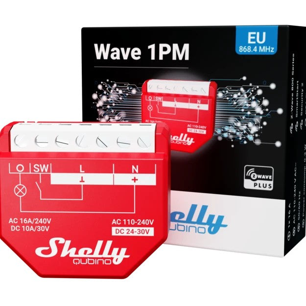 Shelly Relais "Wave 1PM" max. 16A 1 Kanal Unterputz Messfunktion