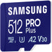 CARD 512GB Samsung PRO Plus microSD UHS-I U3 Full HD 4K UHD