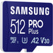 CARD 512GB Samsung PRO Plus microSD UHS-I U3 Full HD 4K UHD