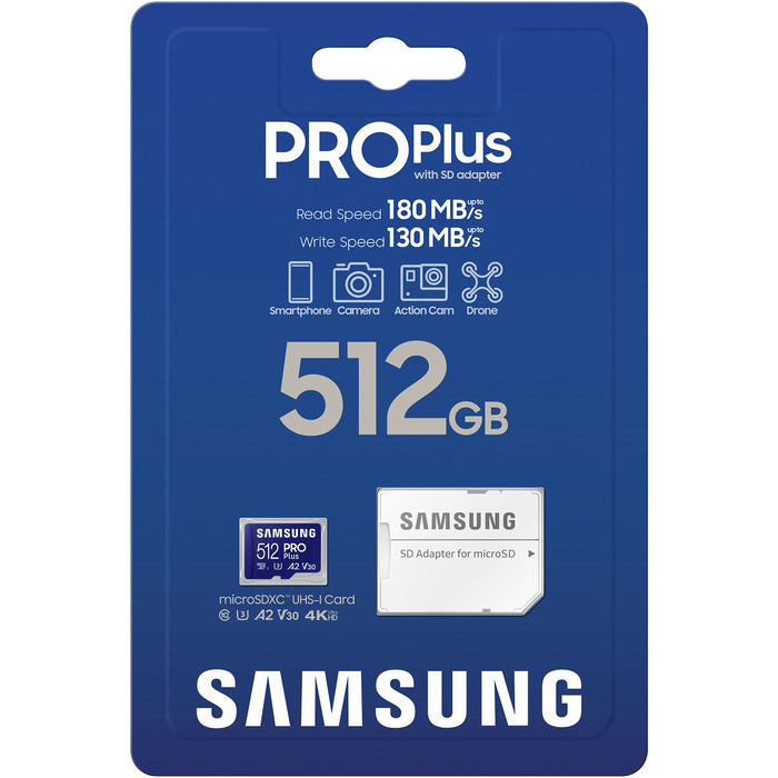 CARD 512GB Samsung PRO Plus microSD UHS-I U3 Full HD 4K UHD