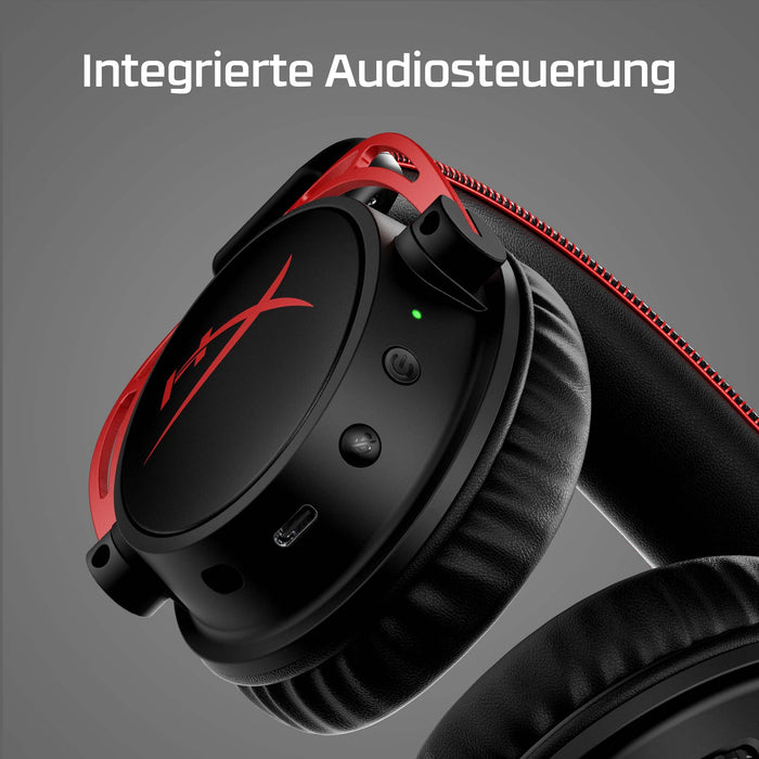 HP HyperX Cloud Alpha Wireless Gaming Headset - Virtual 7.1-Surround/DTS Headphone:X 2.0/Spatial Audio/Over-Ear - schwarz/rot