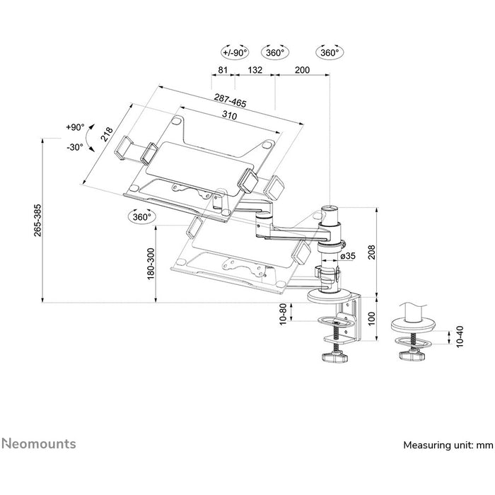 Tischhalterung für Laptops Gelenkarm (11