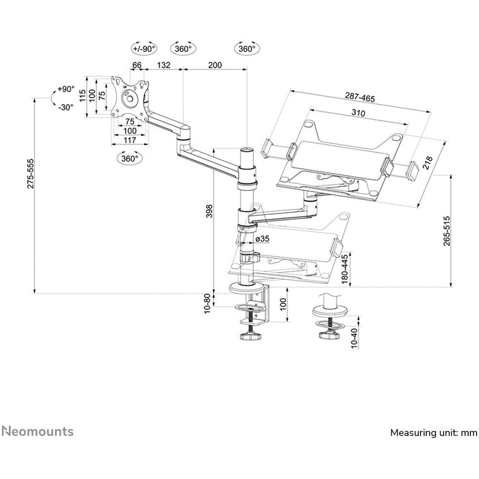 Tischhalterung für LCD-Display (17"-27")/Notebook (11