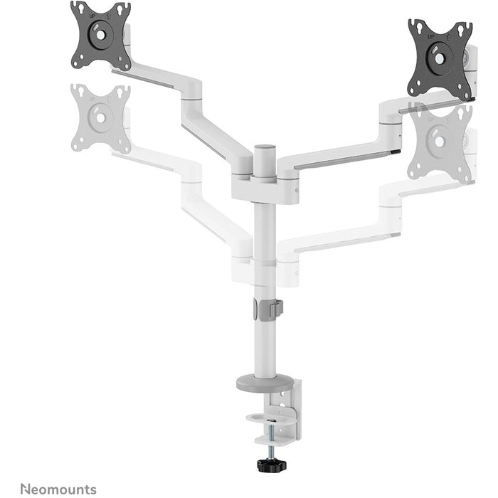 Tischhalterung für 2 Monitore (17"-27") max. 16kg - vollbeweglich - Neomounts Weiß