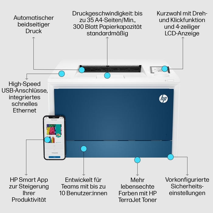 FL HP Color LaserJet Pro 4202dn Farblaserdrucker LAN Duplex