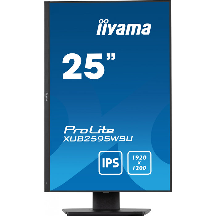 36cm/25" (1920x1200) Iiyama Prolite XUB2595WSU-B5 LED IPS 16:10 4ms VGA HDMI DP USB LS Pivot Black
