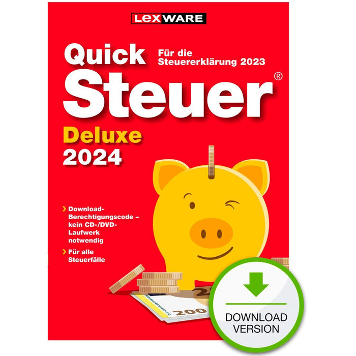 Software - Lexware Quicksteuer Deluxe 2024 - 1 Device, Bis Zu 5 Steuererklärungen - ESD-DownloadESD