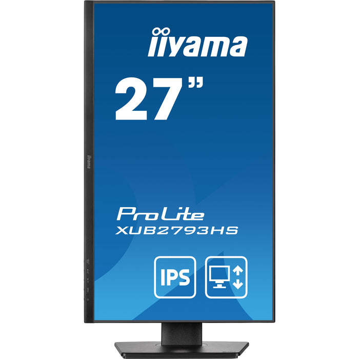 5cm/27" (1920x1080) Iiyama Prolite XUB2793HS-B6 16:9 FHD IPS 100Hz 1ms HDMI DP LS Pivot VESA Black