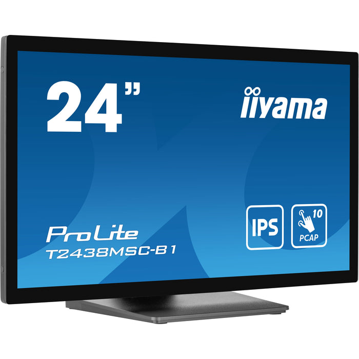 61cm/24" (1920x1080) Iiyama ProLite T2438MSC-B1 16:9 FHD IPS Touch 5ms HDMI DP USB Speaker Black