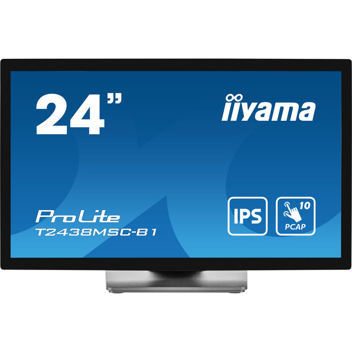 61cm/24" (1920x1080) Iiyama ProLite T2438MSC-B1 16:9 FHD IPS Touch 5ms HDMI DP USB Speaker Black