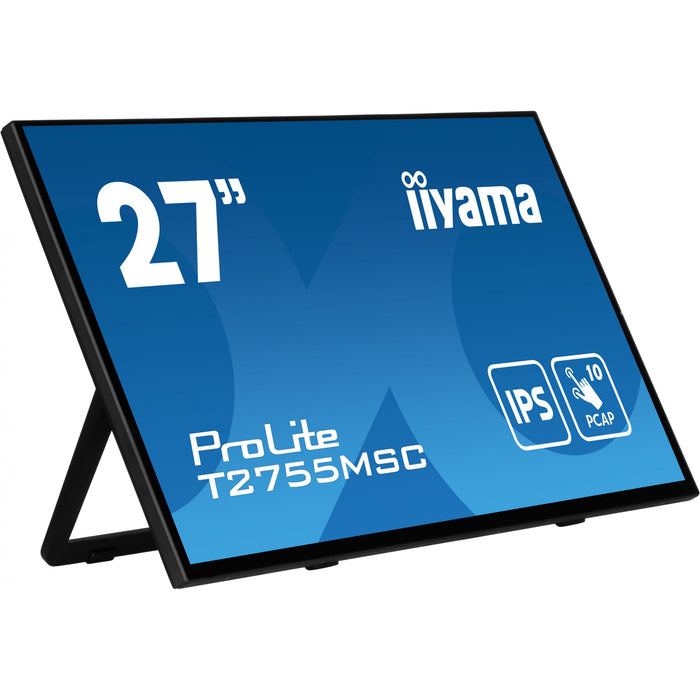 6cm/27" (1920x1080) Iiyama ProLite T2755MSC-B1 16:9 FHD IPS Touch 5ms 60Hz HDMI DP USB Speaker Black