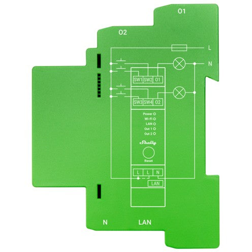 Shelly Relais "Pro Dimmer 2PM" LED/Glühbirne WLAN LAN BT DIN-Rail