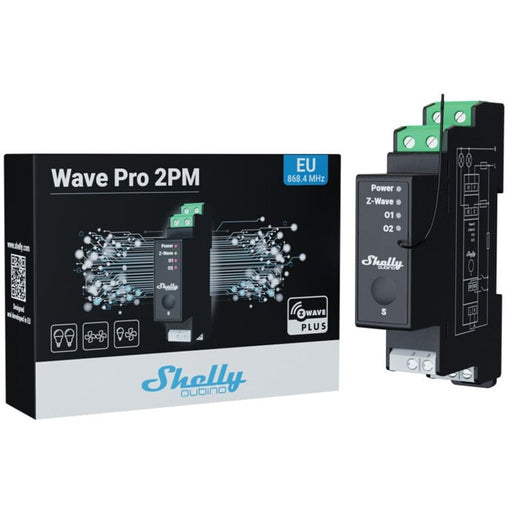 Shelly Relais "Wave Pro 2PM" max 25A Z-Wave DIN-Rail