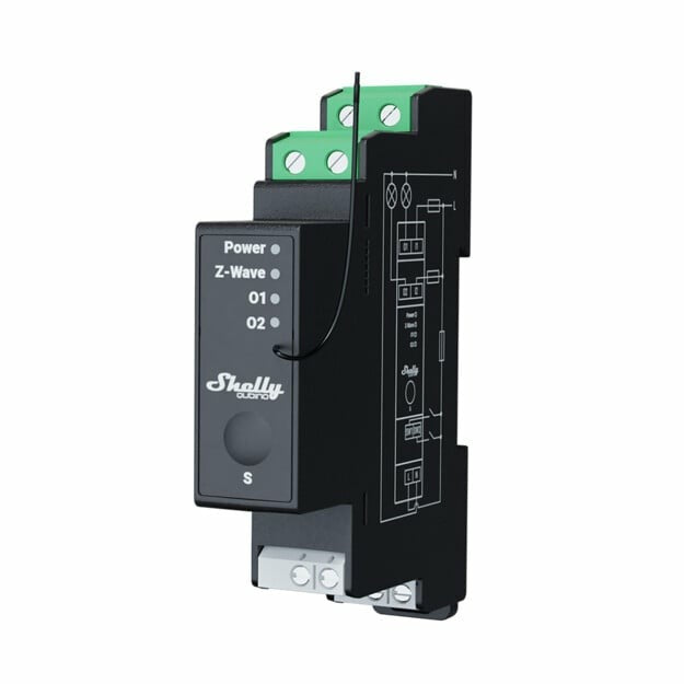 Shelly Relais "Wave Pro 2PM" max 25A Z-Wave DIN-Rail